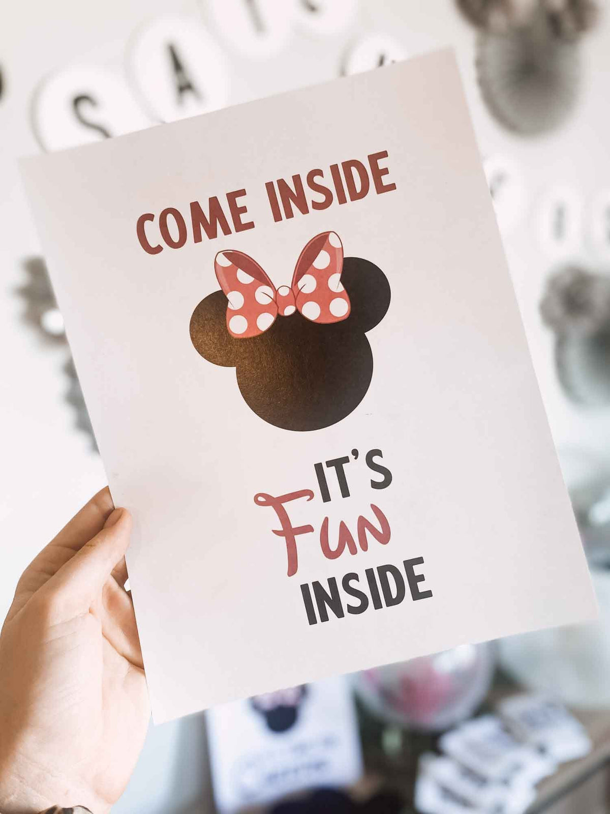 Minnie Mouse Party Printables - Welcome Sign, Hot Dog Bar, Party Favors, Mickey Ears Silhouette - Instant Download