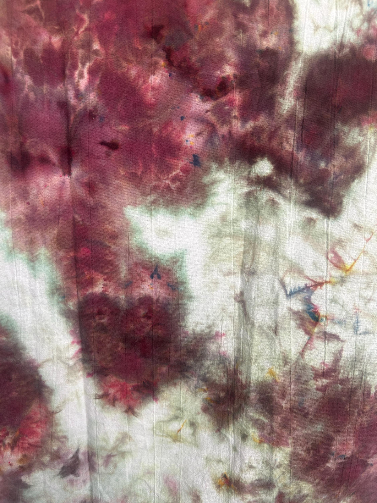 Hand Dyed Ice Dye Towel in Deep Cranberry & Forest Green – One of a Kind Cotton Towel (28"x28")