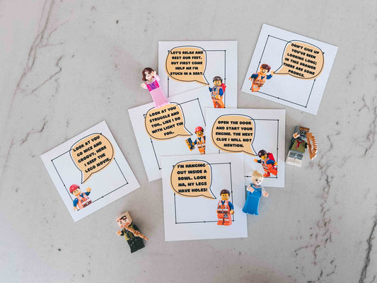 18 Building Block Scavenger Hunt Clues - Printable Treasure Hunt for Kids Party or Surprise Trip