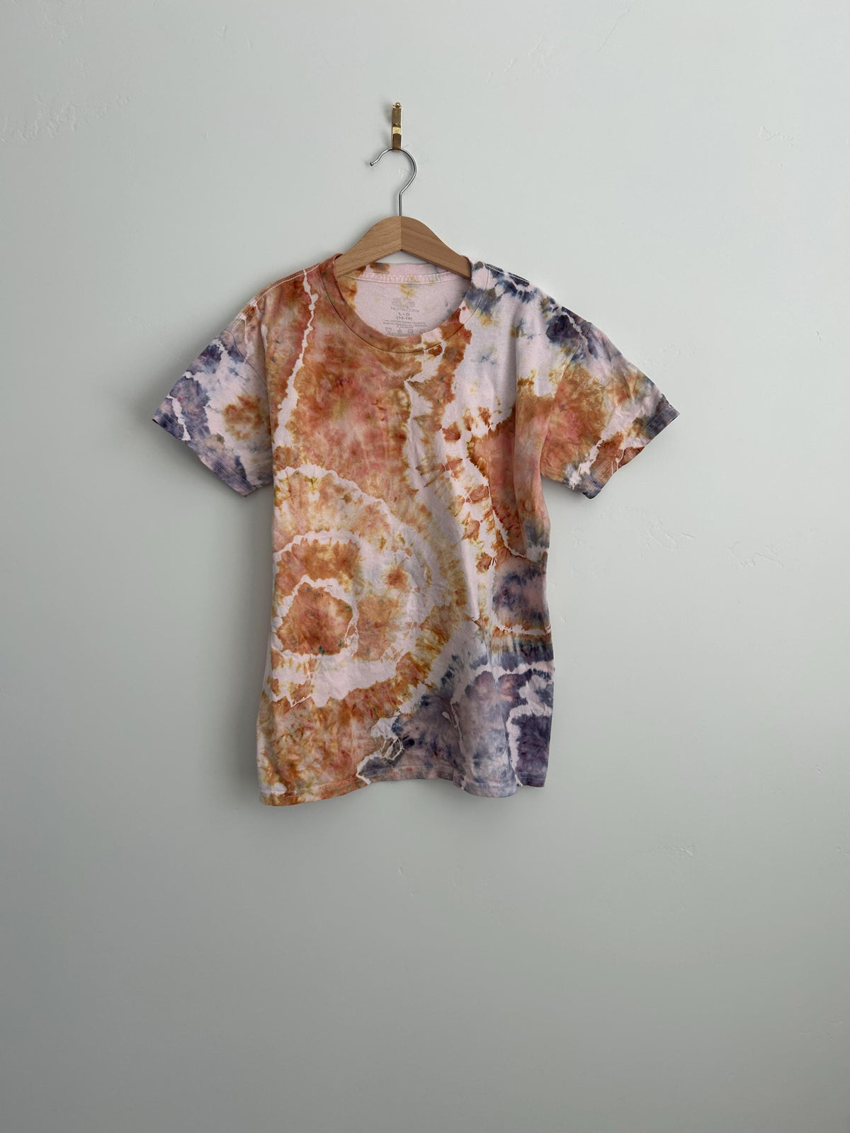 Youth Large Purple Orange Geode Tie Dye Shirt - Hand Dyed