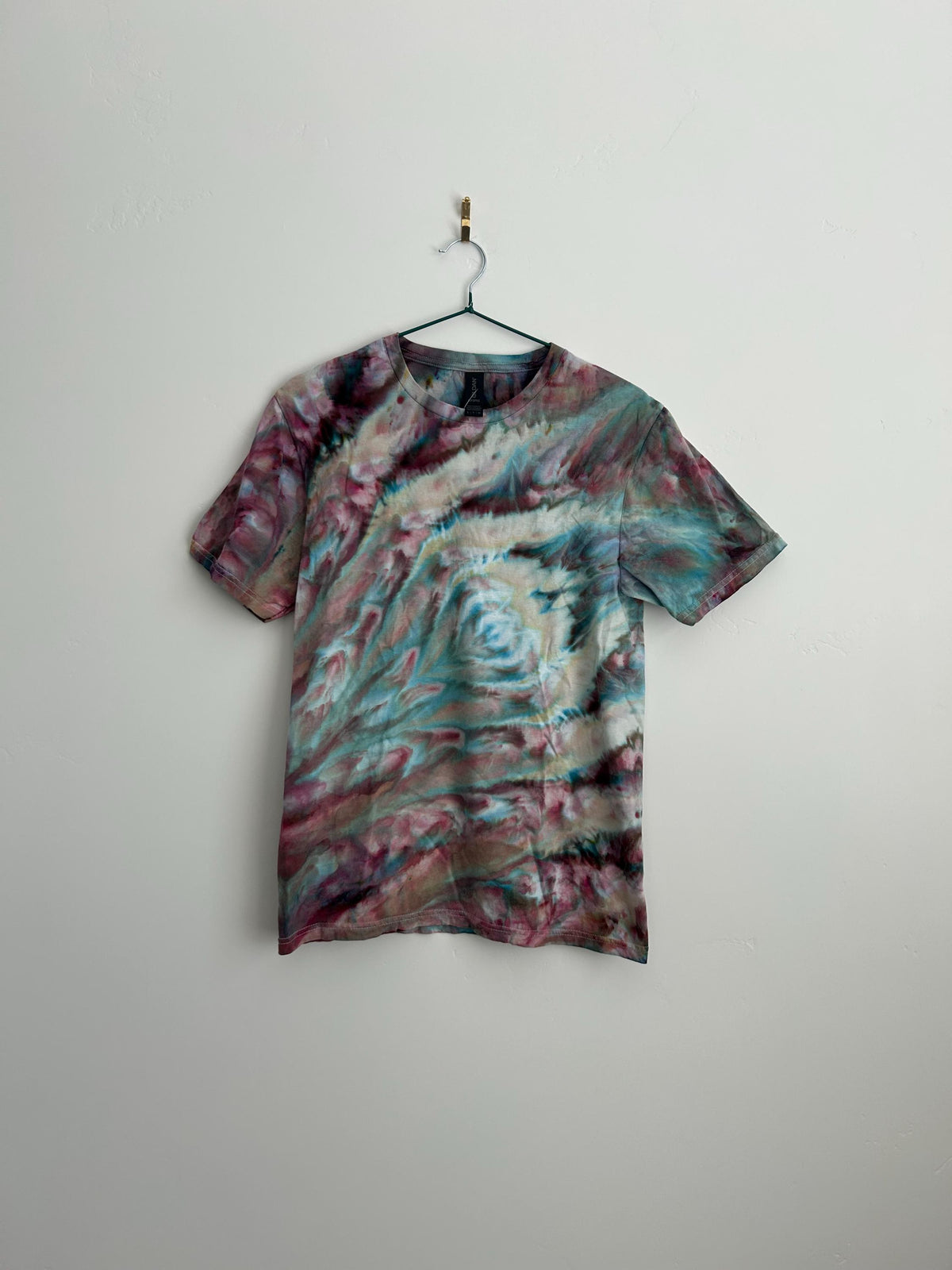 Adult Small Blue & Purple Gravity Tie Dye Shirt - Hand Dyed Gildan Softstyle Tee