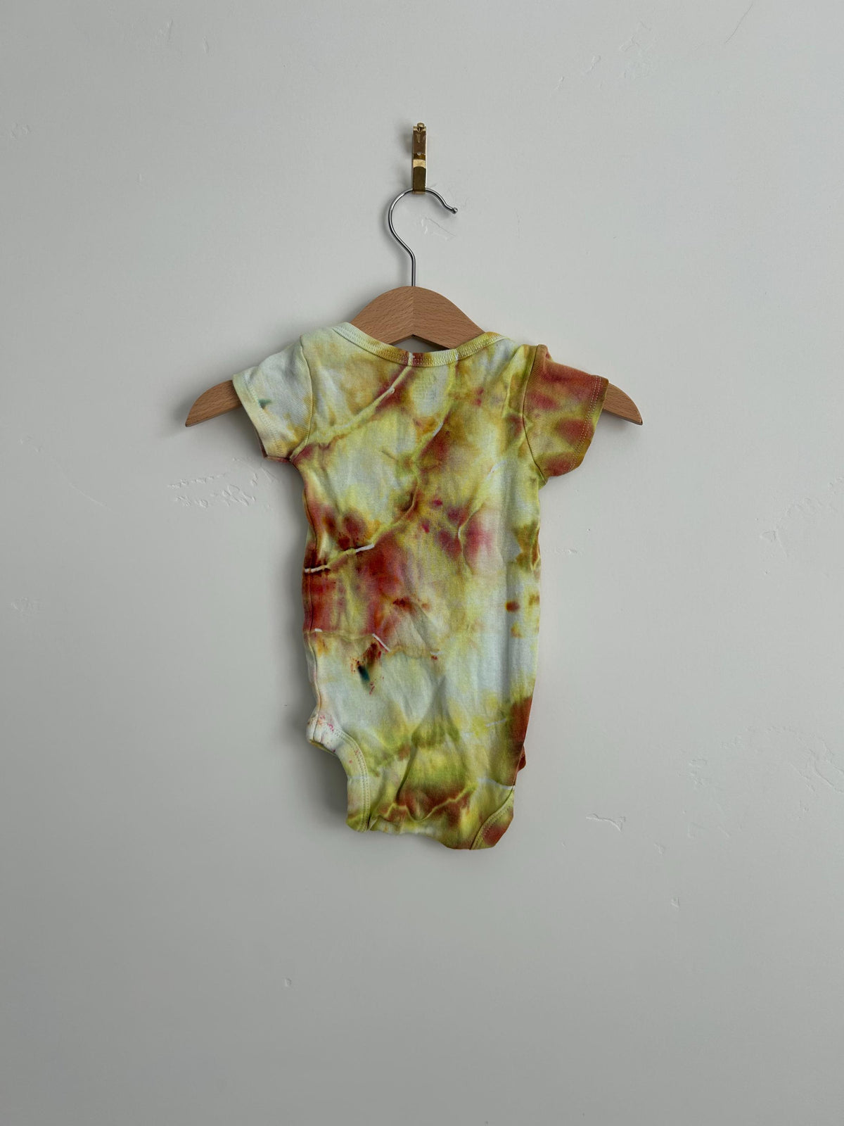 3-6 Month Hand Dyed Baby Onesie - Phoenix Flame Tie Dye