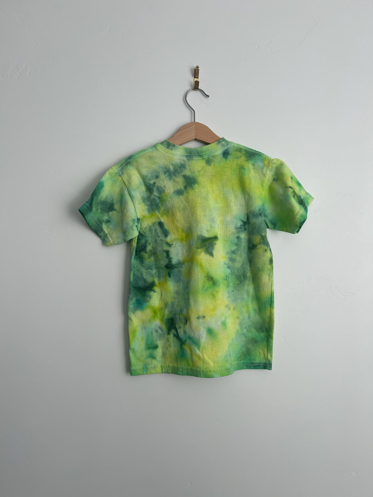 Youth Small Green & Red Tie Dye Shirt - Hand Dyed Christmas Tee