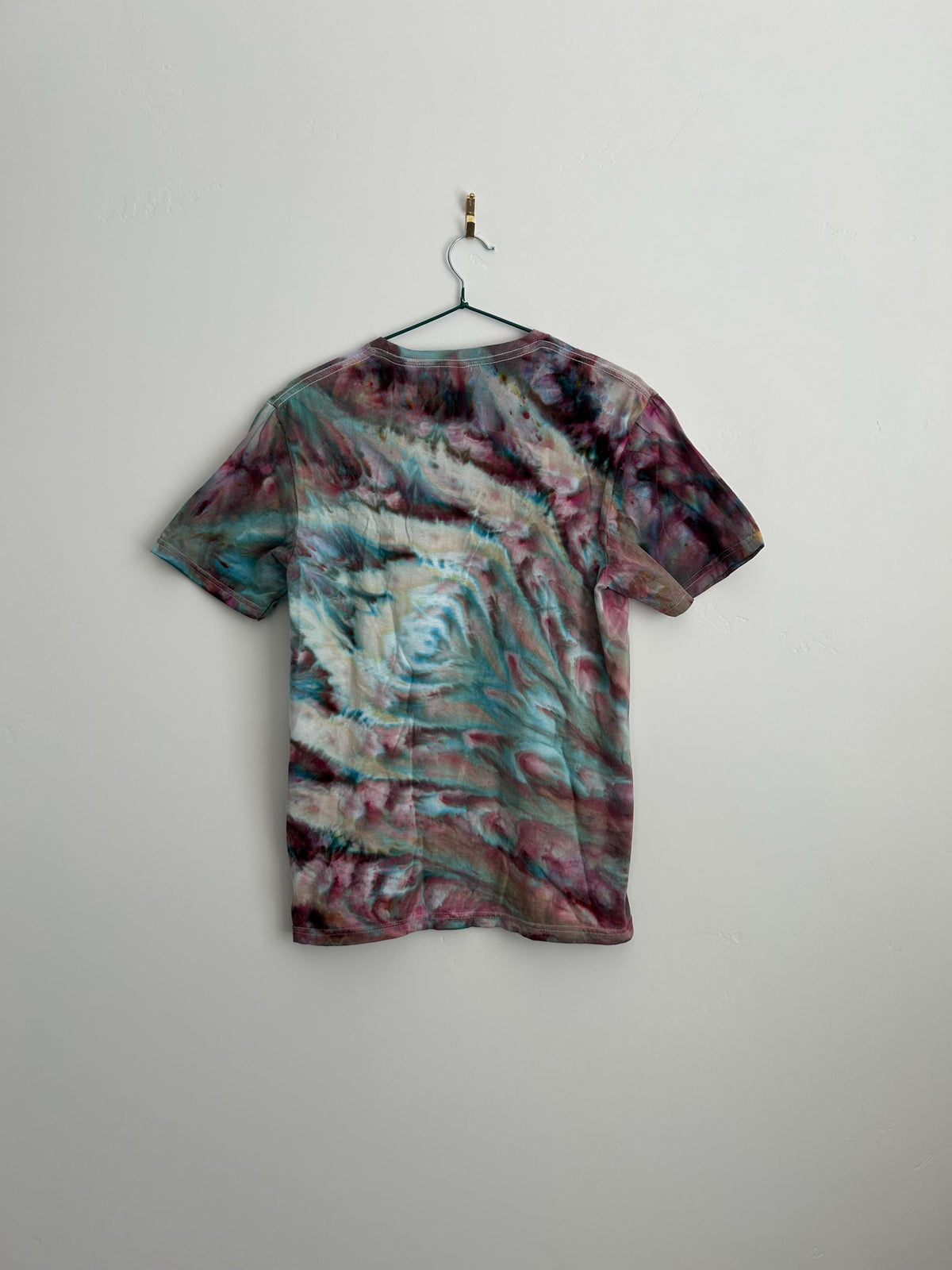 Adult Small Blue & Purple Gravity Tie Dye Shirt - Hand Dyed Gildan Softstyle Tee