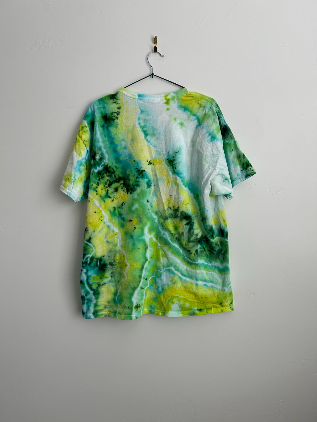 Adult XL Grinch Tie Dye Shirt – Hand Dyed Christmas T-Shirt in Green & Red, 100% Cotton Ice Dye