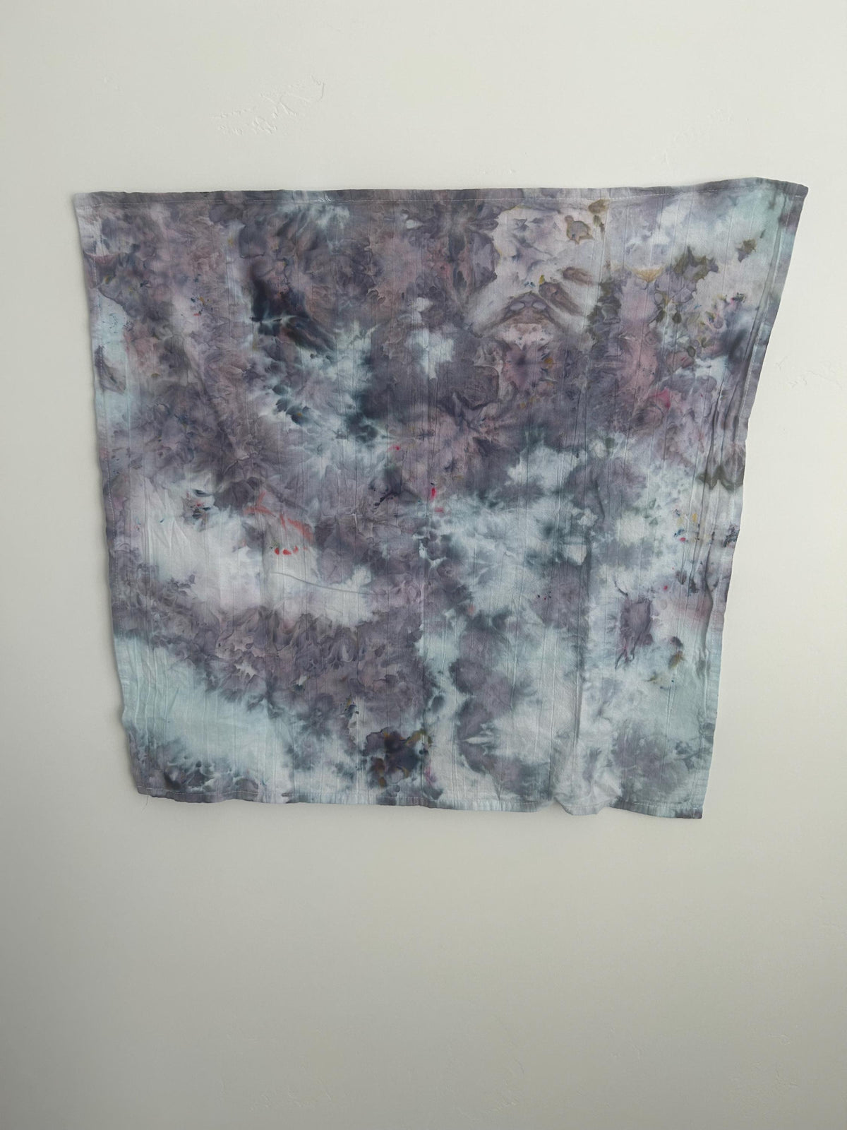 Hand Dyed Tea Towel - Dusty Purple Flow Ice Dye