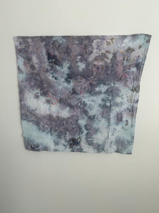 Hand Dyed Tea Towel - Dusty Purple Flow Ice Dye
