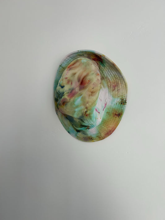 Youth Tie Dye Bucket Hat – Hand Dyed Green & Yellow, 100% Cotton, Small Adult Fit