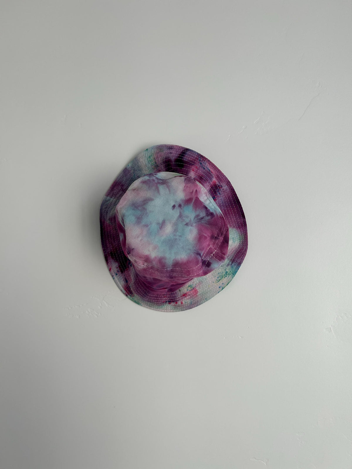 Youth Tie Dye Bucket Hat – Hand Dyed Purple, Blue & Seafoam, 100% Cotton, Small Adult Fit