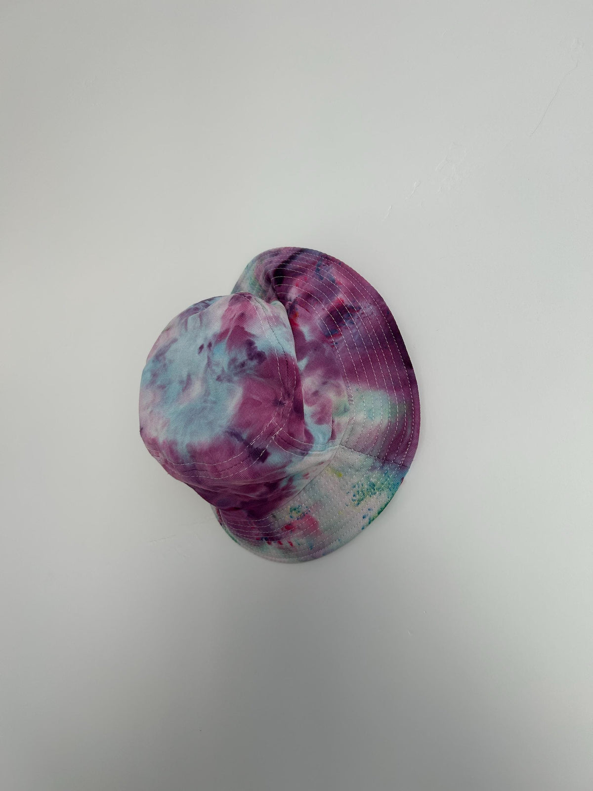 Youth Tie Dye Bucket Hat – Hand Dyed Purple, Blue & Seafoam, 100% Cotton, Small Adult Fit