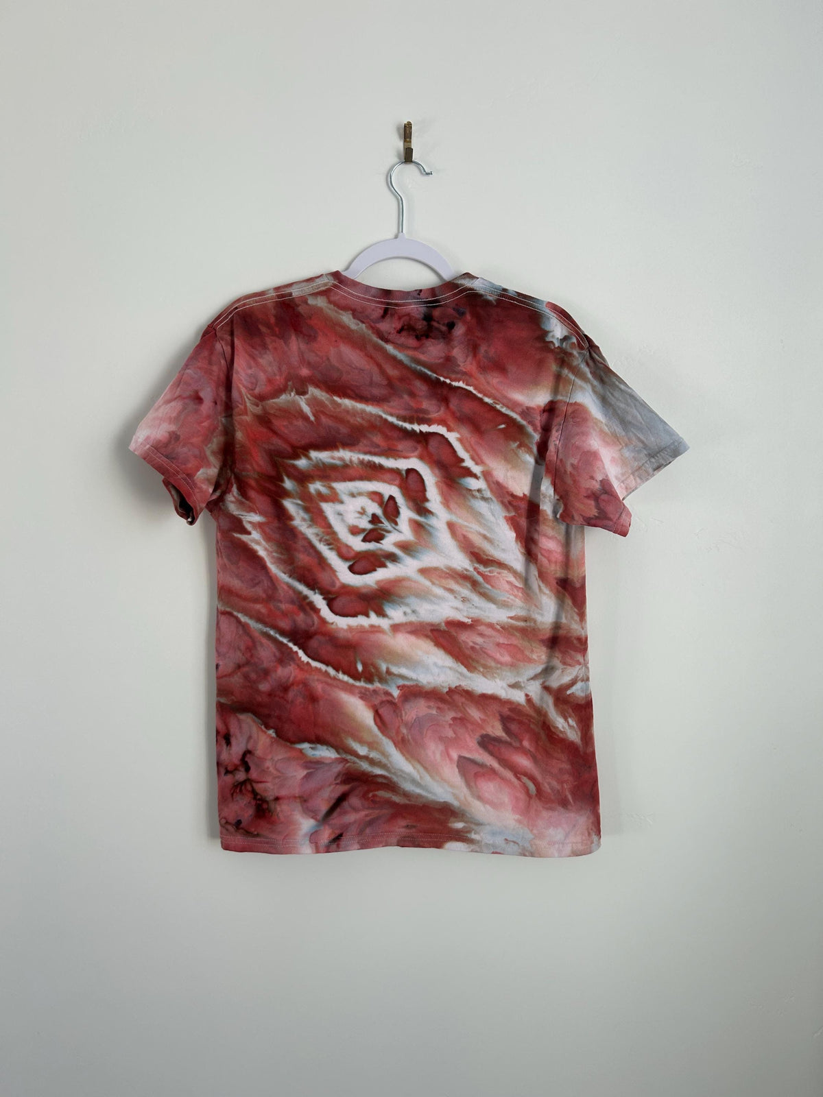 Adult Medium Hand Dyed Tie Dye - Maroon and Blue Roll Fold