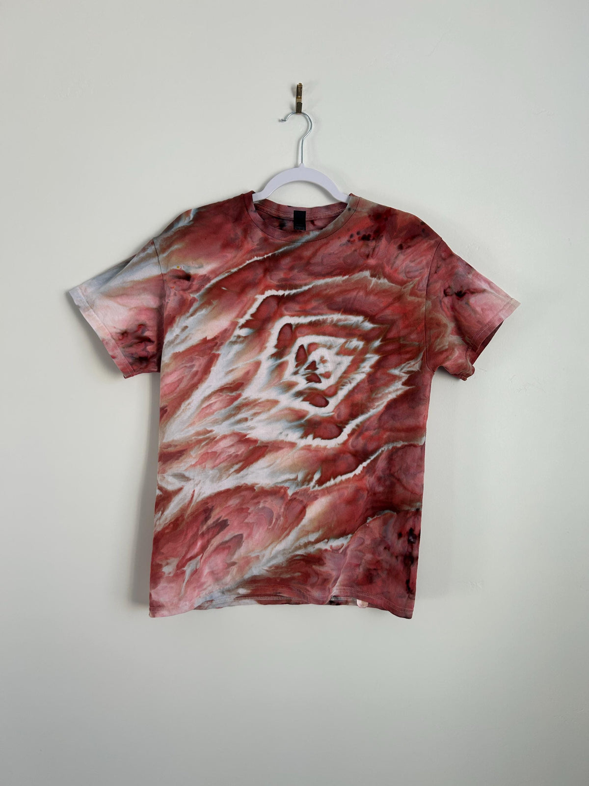 Adult Medium Hand Dyed Tie Dye - Maroon and Blue Roll Fold