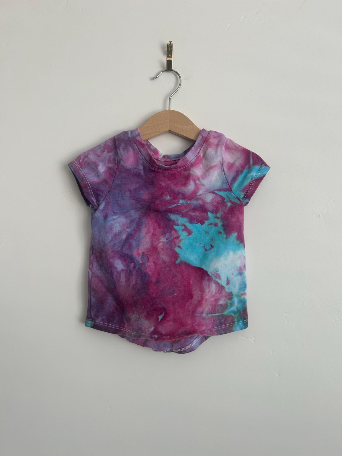 Handmade Toddler Tee – 2T – Ice Dye in Magenta and Aqua – Cat & Jack Brand
