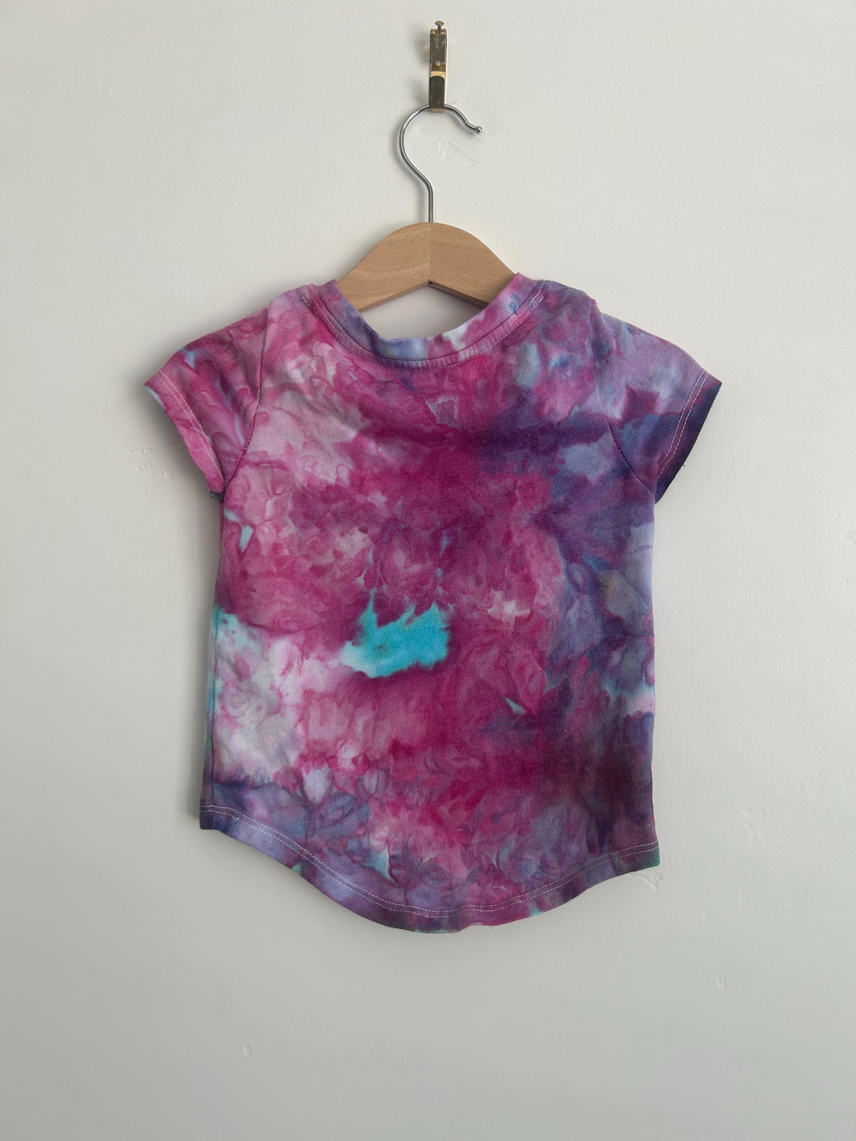 Handmade Toddler Tee – 2T – Ice Dye in Magenta and Aqua – Cat & Jack Brand