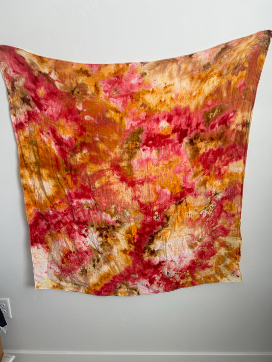 Autumn Spice Bamboo Swaddle – 47"x47" | Hand Dyed One-of-a-Kind Baby Blanket