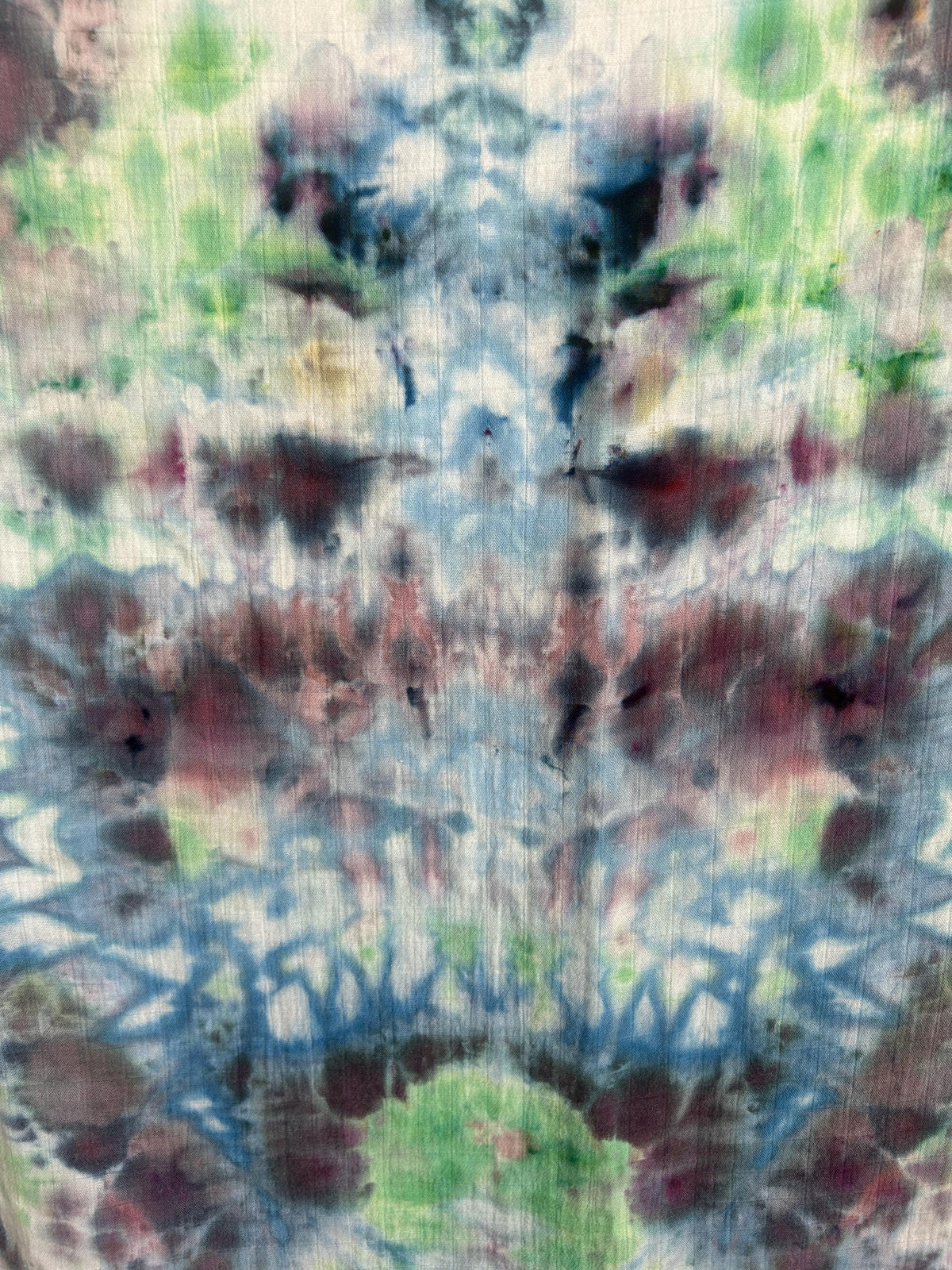 Hand Dyed Bamboo Swaddle Blanket – 47"x47" Ice Dye in Blue, Green & Purple | Soft Muslin Baby Wrap, One-of-a-Kind