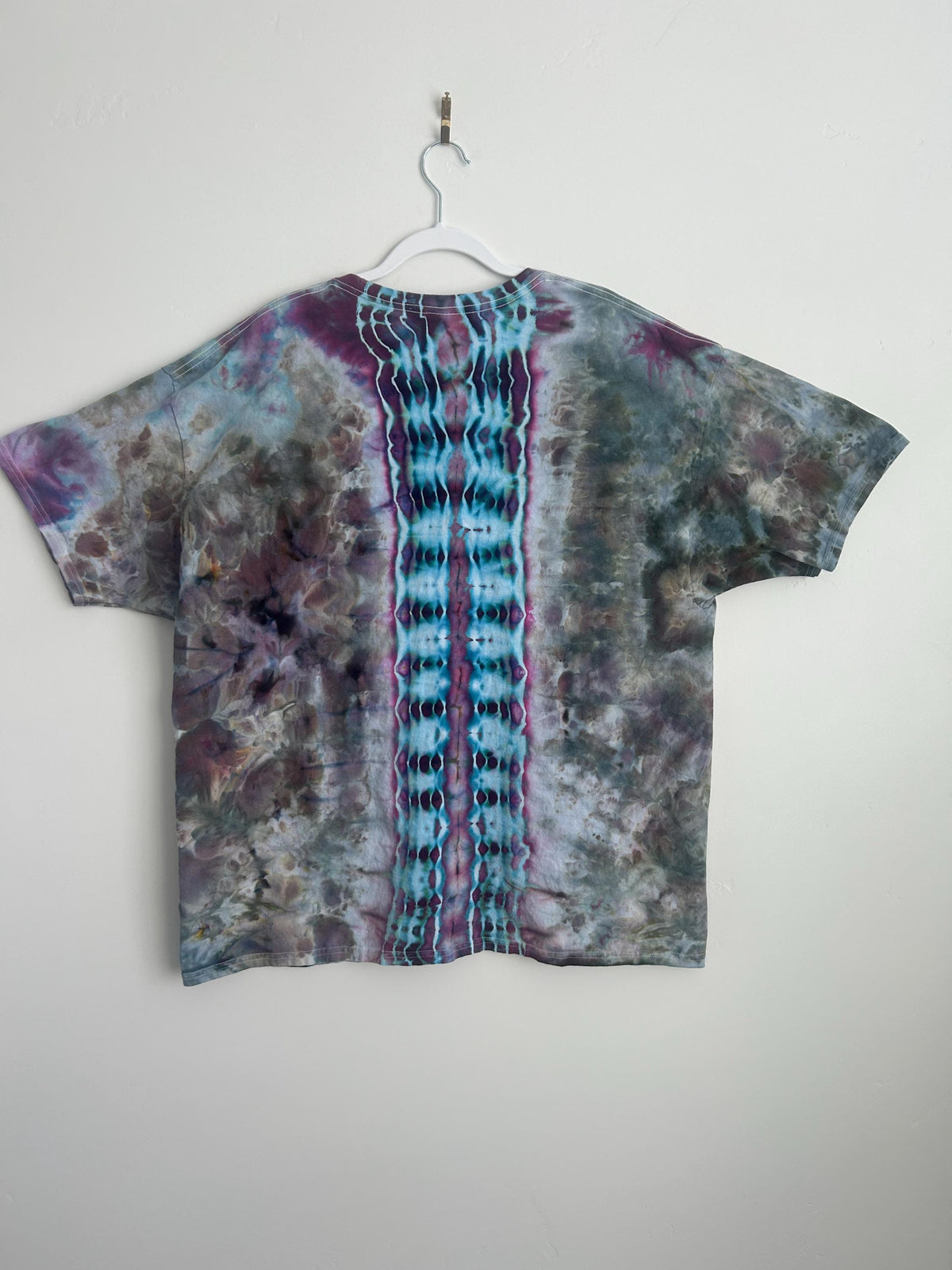 Handmade Ice Dye Mandala Tie Dye Shirt – Size 2X Unisex – Unique Boho Festival Tee