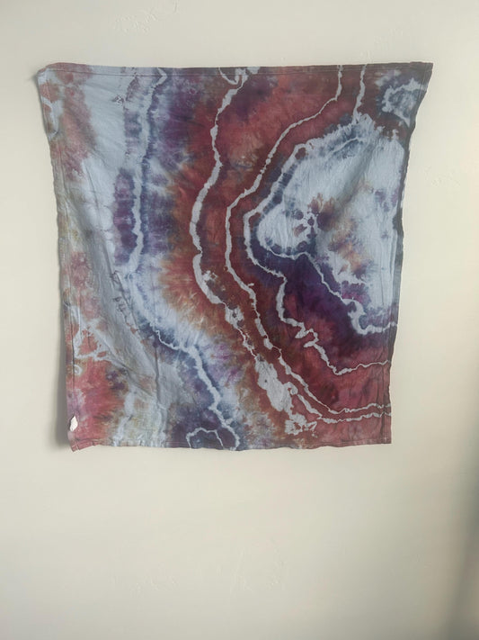 Geode Ice Dye Tea Towel – Hand-Dyed Cotton Kitchen Towel (28"x28")