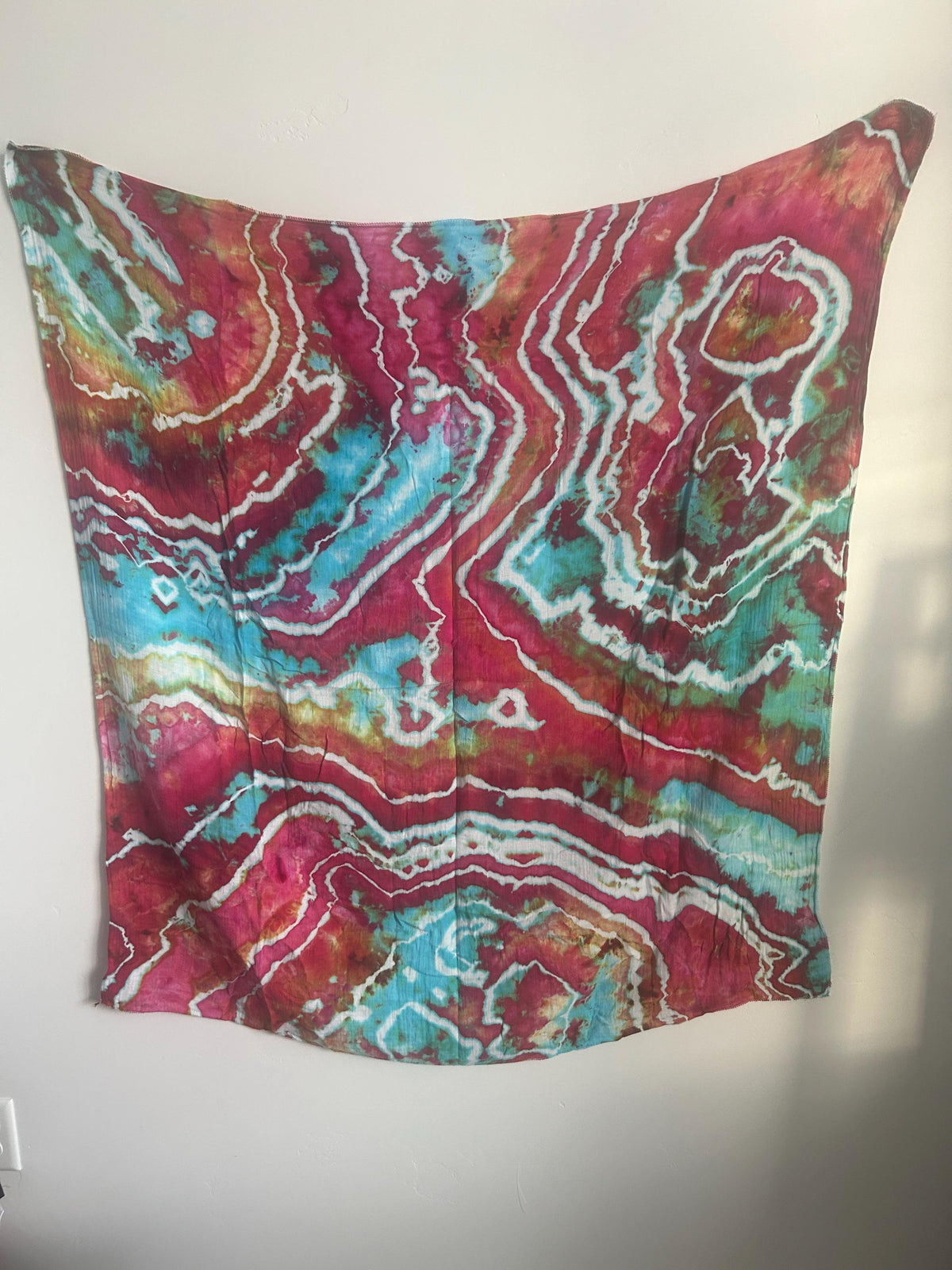 Crystal Gemstone Tie Dye Swaddle – Vibrant Boho Bamboo Baby Blanket