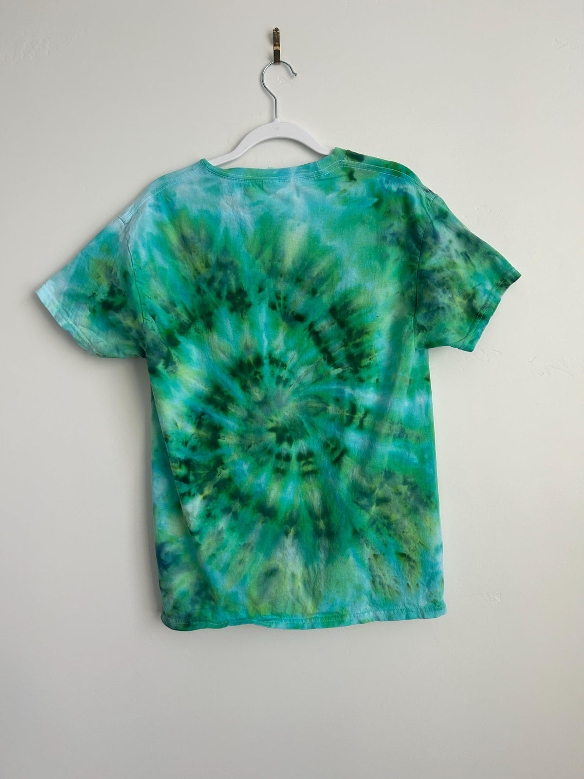 Medium Green Spiral Tie Dye Shirt – One-of-a-Kind Hand-Dyed Tee