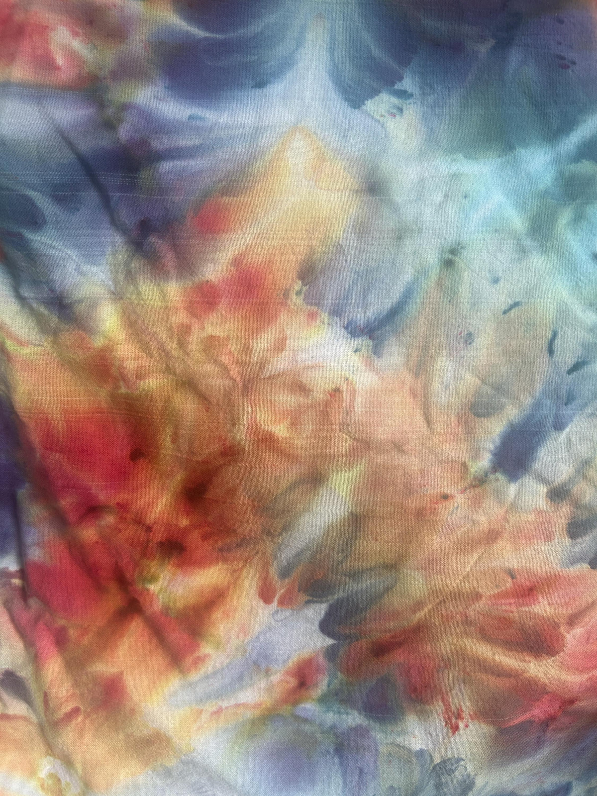 Vibrant Abstract Ice Dyed Tea Towel – Handmade Cotton Home Accent