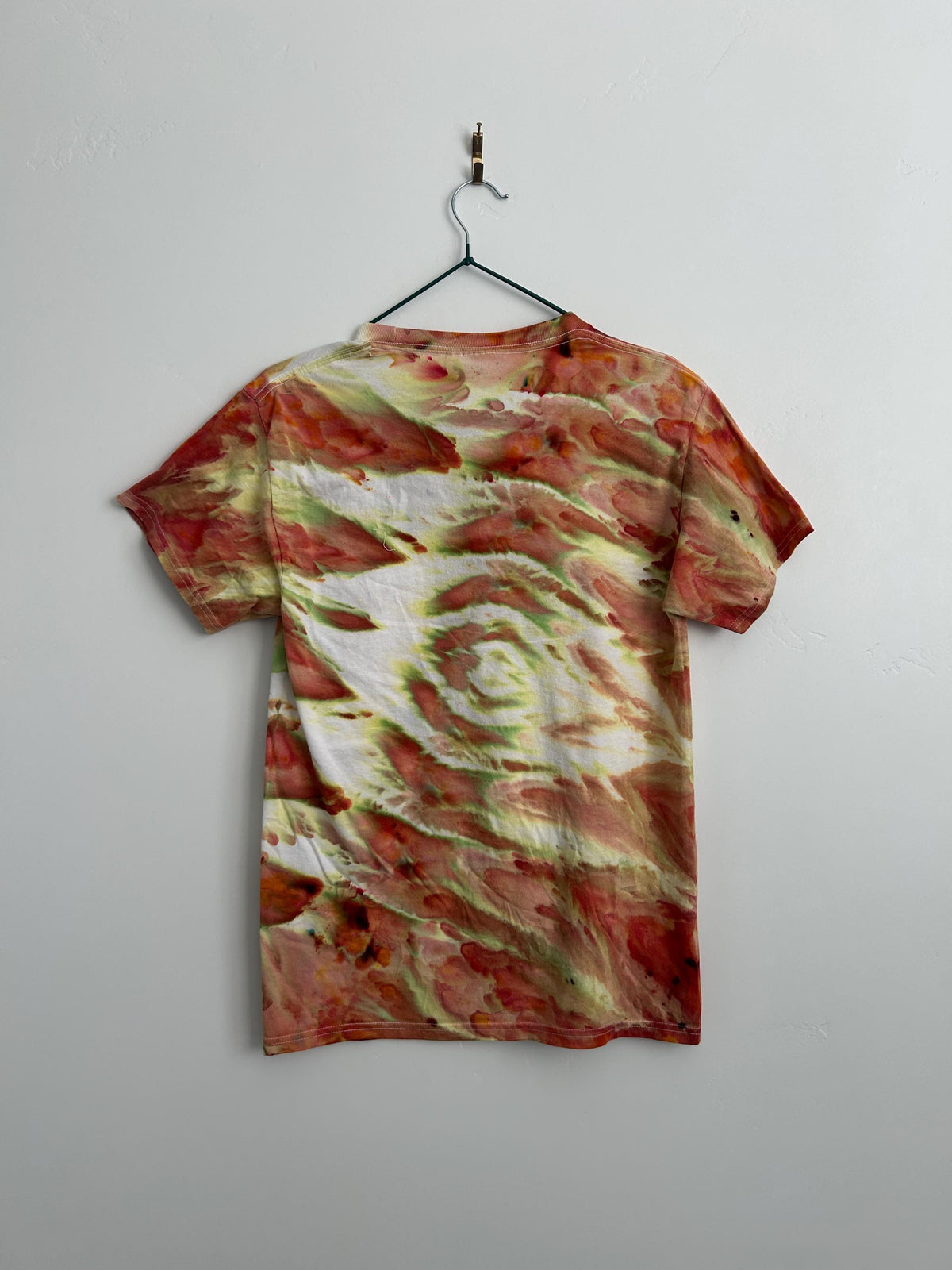Blue & Green Ice Dye T-Shirt – Unisex Small – Hand Dyed Ocean Pattern Cotton Tee