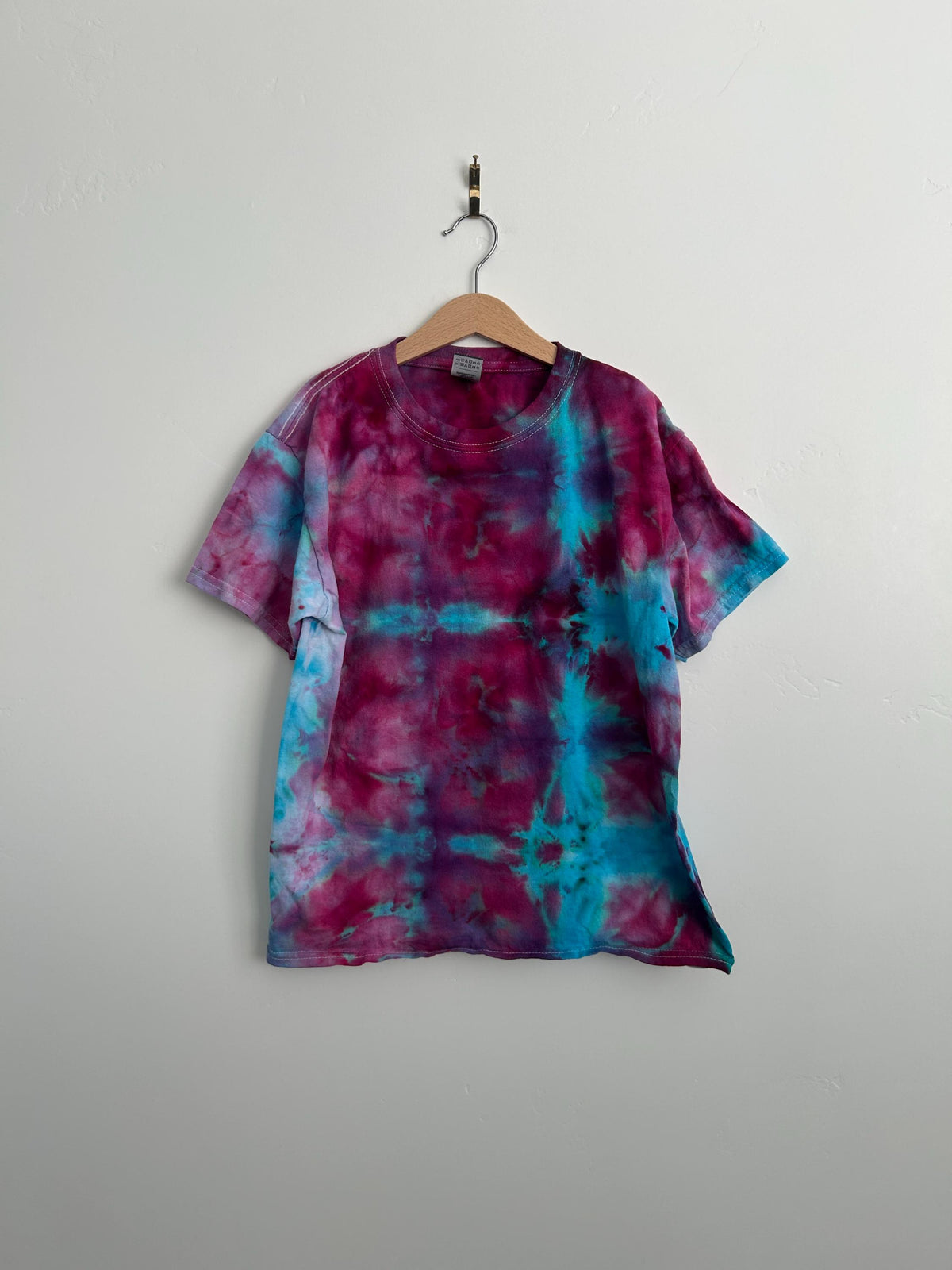 Magenta & Turquoise Tie Dye Shirt – Size Medium – Hand Dyed Cotton Tee