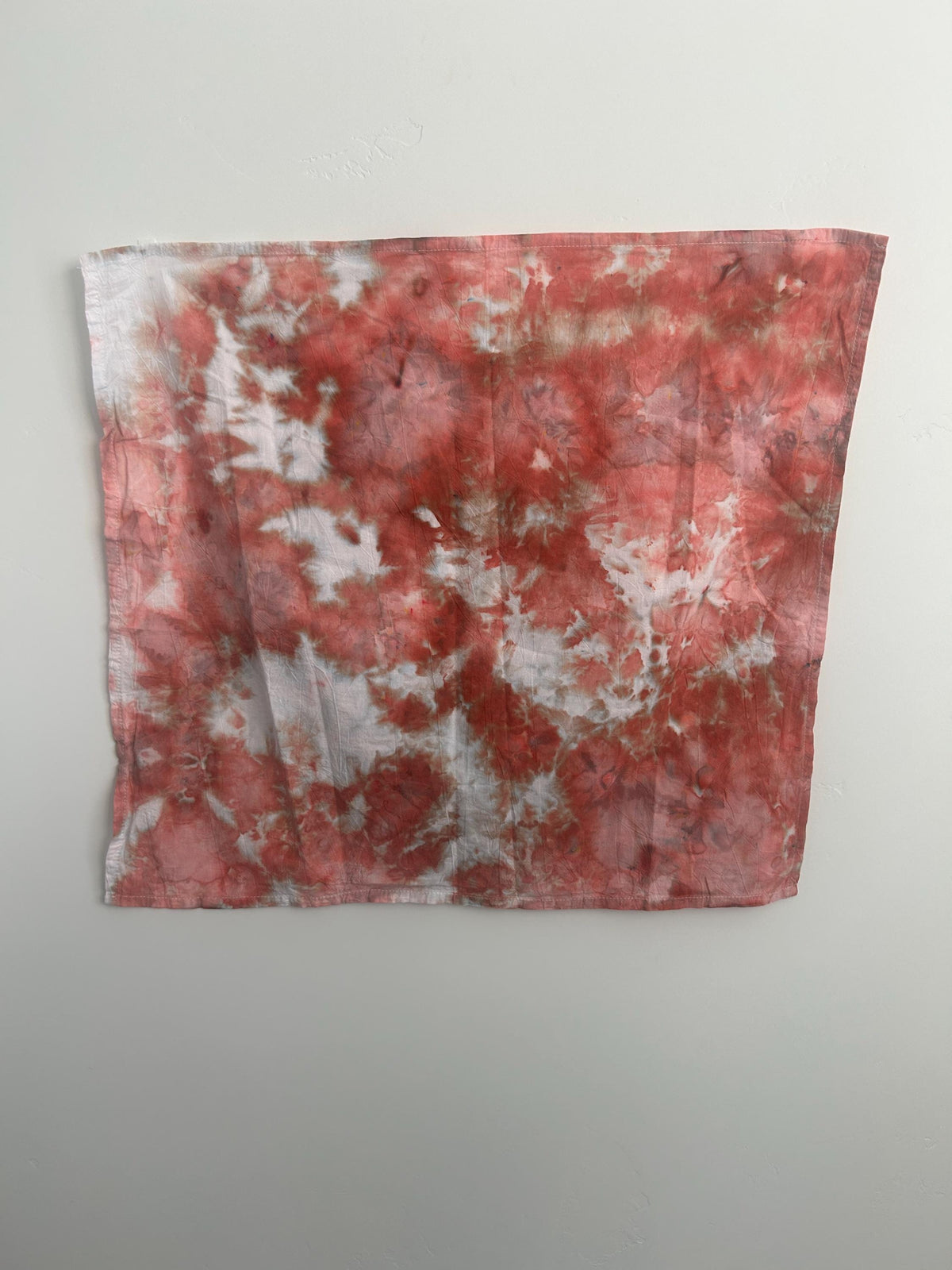 Hand-Dyed Flour Sack Tea Towel – 28x28 – Terracotta & Warm Earth Tones Ice Dye
