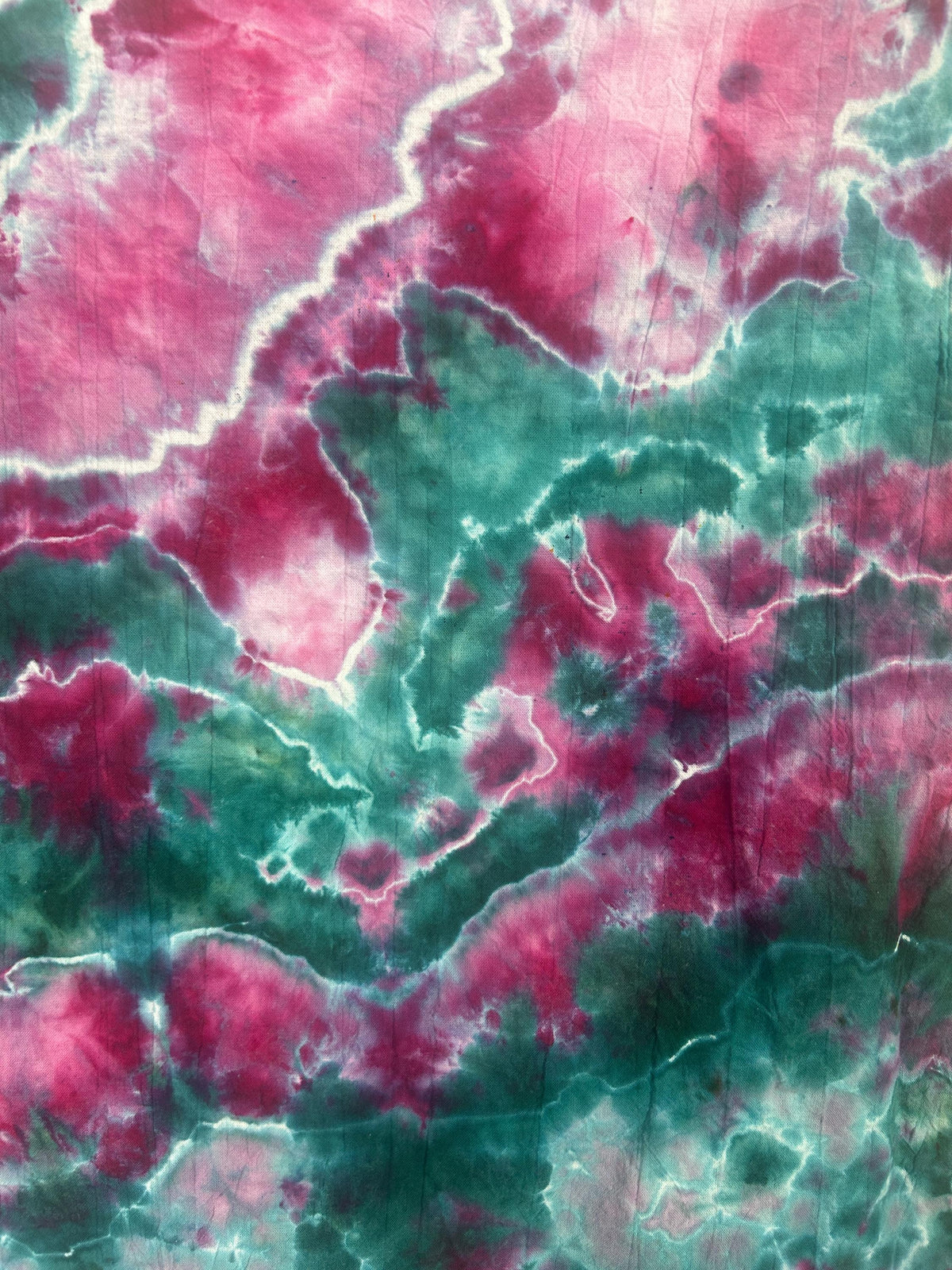 Hand-Dyed Geode Kitchen Towel – Pink & Teal Ice Dye | 100% Cotton Tea Towel (28” x 28”)