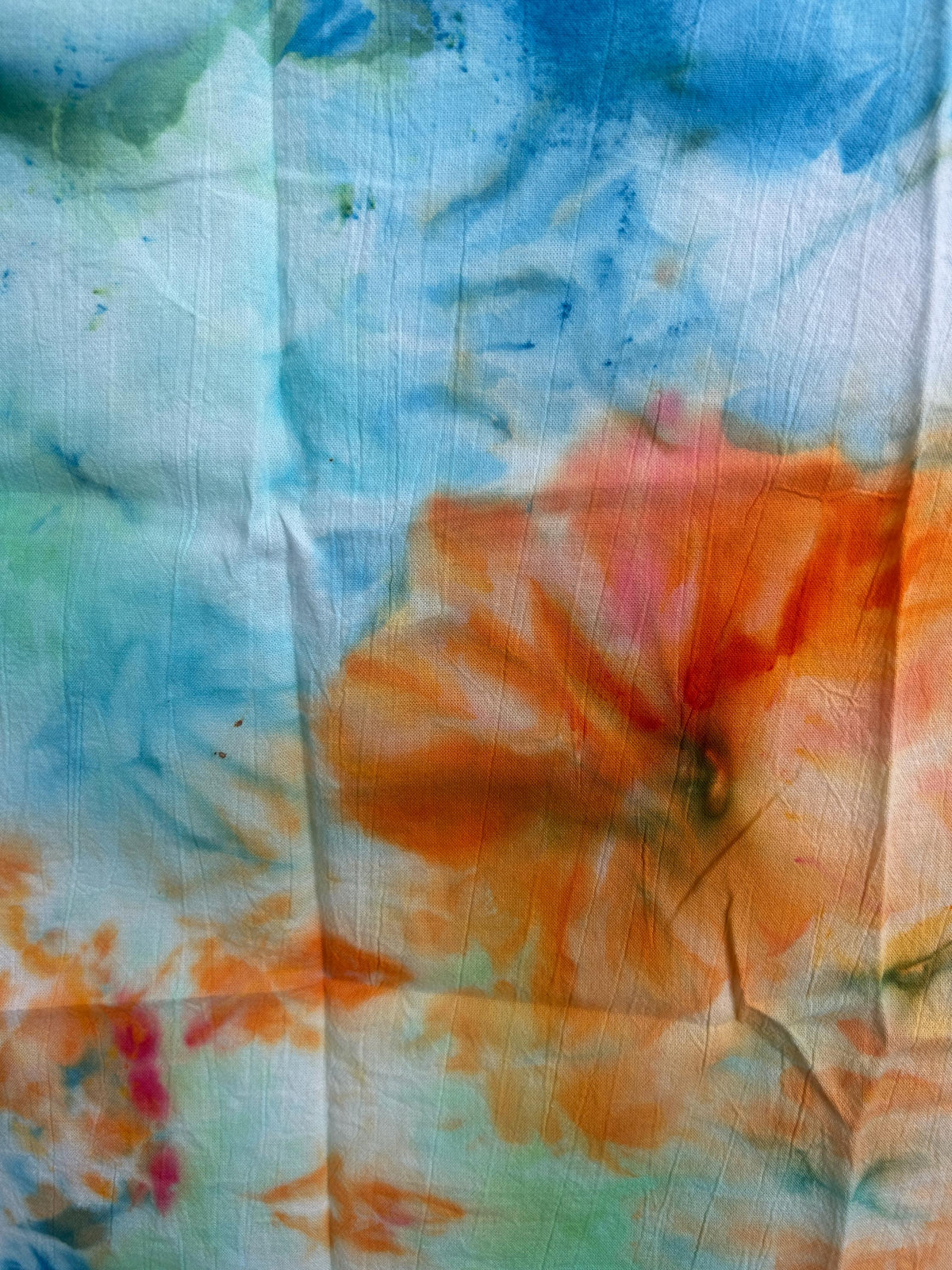 Hand-Dyed Flour Sack Kitchen Towel — Tropical Sunrise Splash