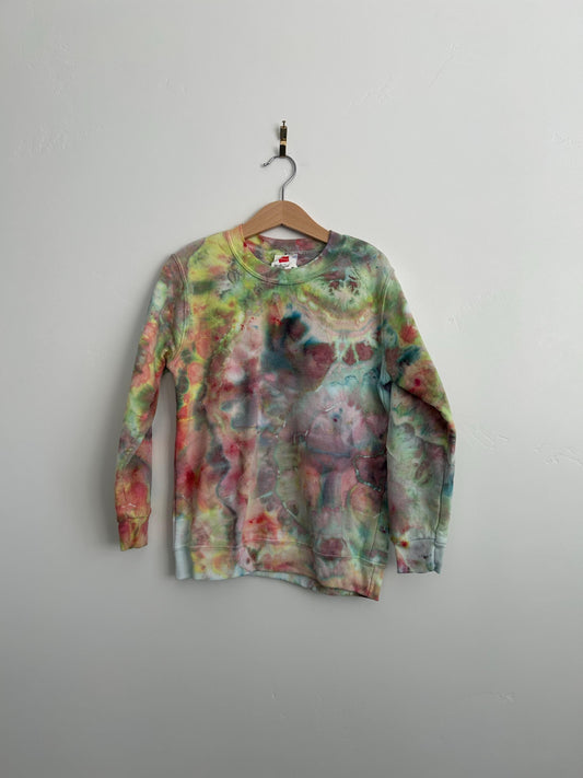 Moody Rainbow Geode Tie Dye Sweatshirt – Youth Small – Hand Dyed EcoSmart Crewneck
