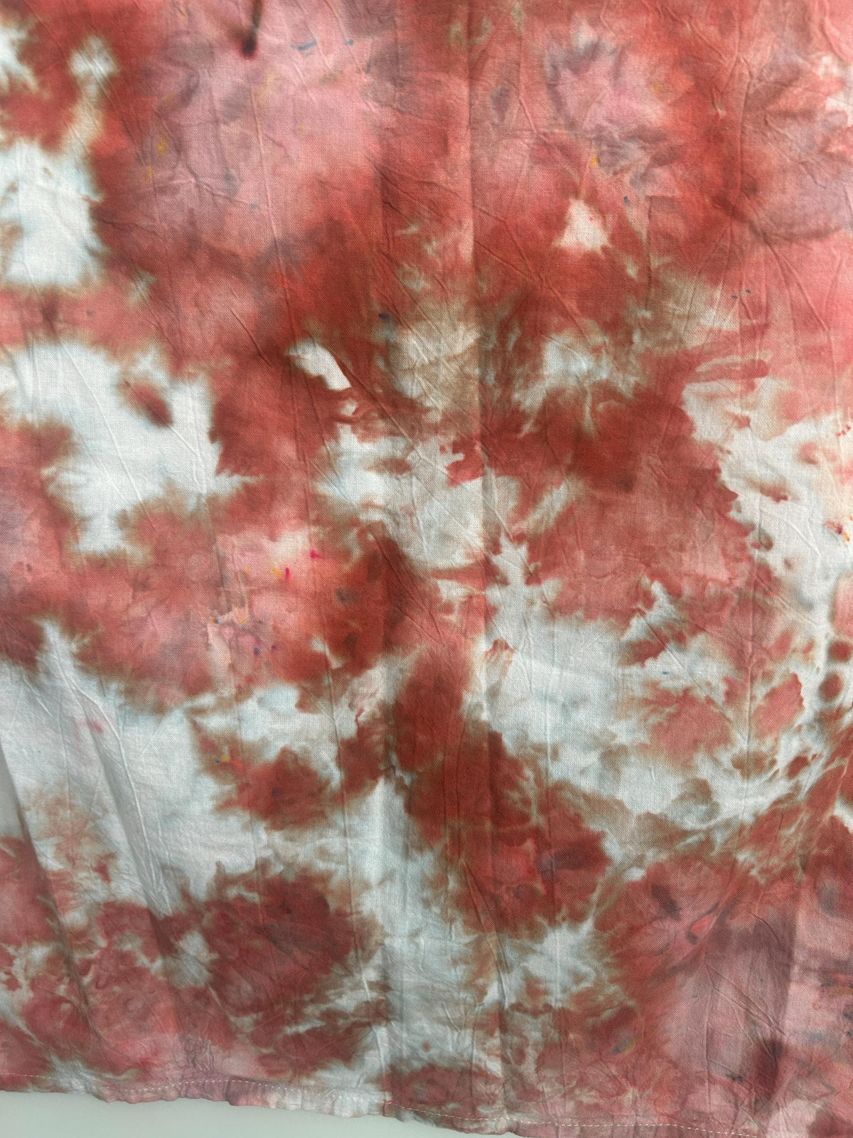 Hand-Dyed Flour Sack Tea Towel – 28x28 – Terracotta & Warm Earth Tones Ice Dye