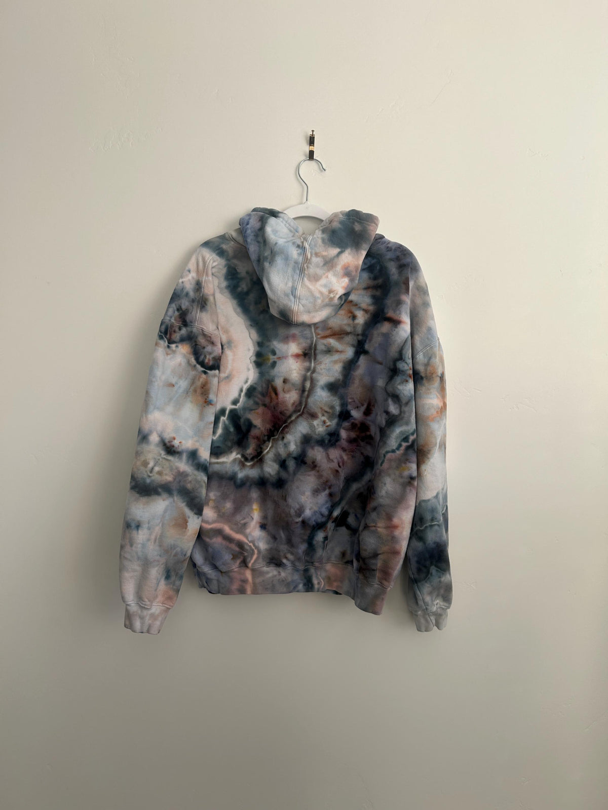 XL Neutral Ice Dye Hoodie – Tultex 80/20 Cotton Blend – Earthy Marble Tie Dye
