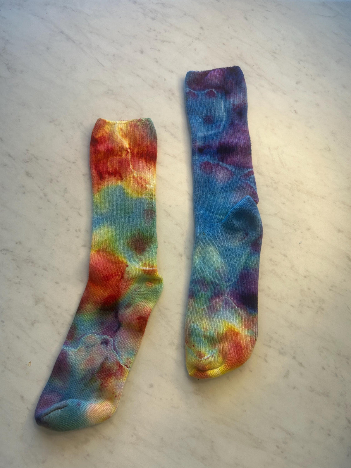 Hand Dyed Bamboo Socks | Size 9–11 | Ice Dyed Rainbow Socks | Ultra Soft