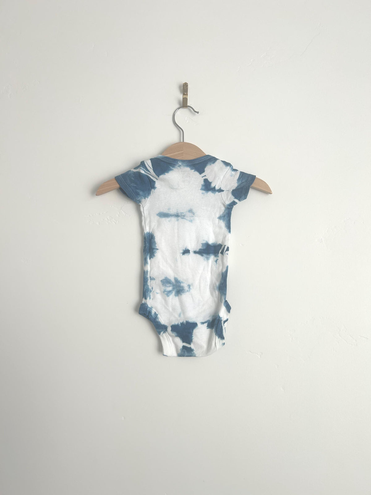 0–3 Month Baby Onesie – Indigo Shibori Hand Dyed Bodysuit, Gerber 100% Cotton