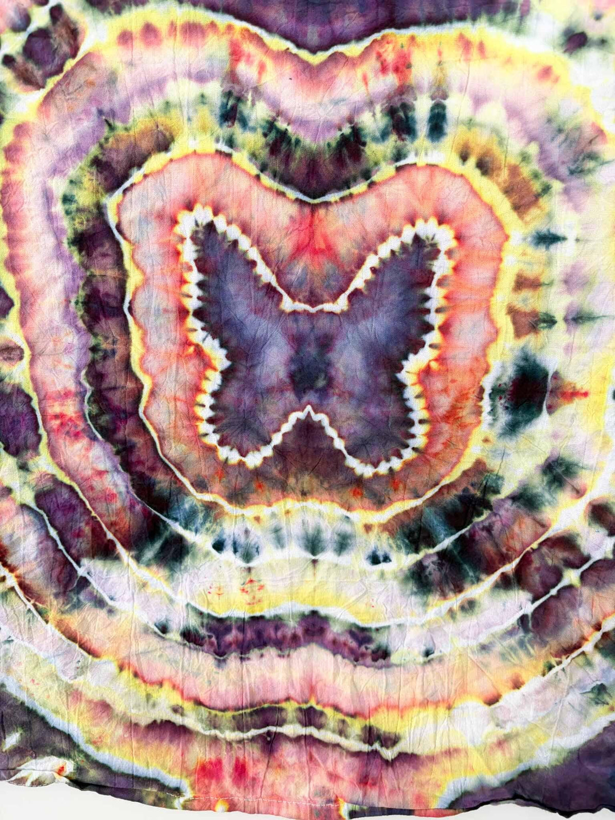Butterfly Tie Dye Towel | Purple Pink Yellow Mandala Kitchen Towel | 27x27 Cotton Tea Towel | Boho Nature Lover Gift