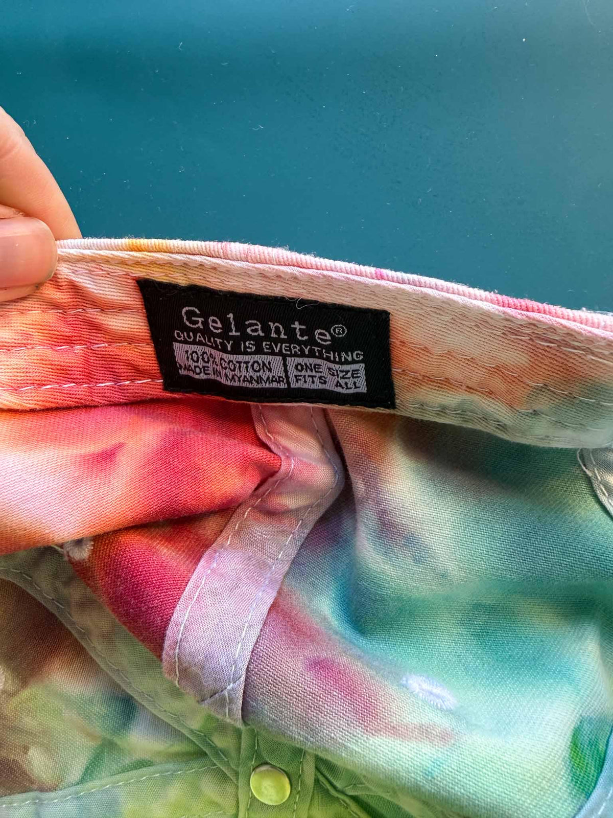 Gelante 100% cotton tag inside tie dye baseball cap one size fits all