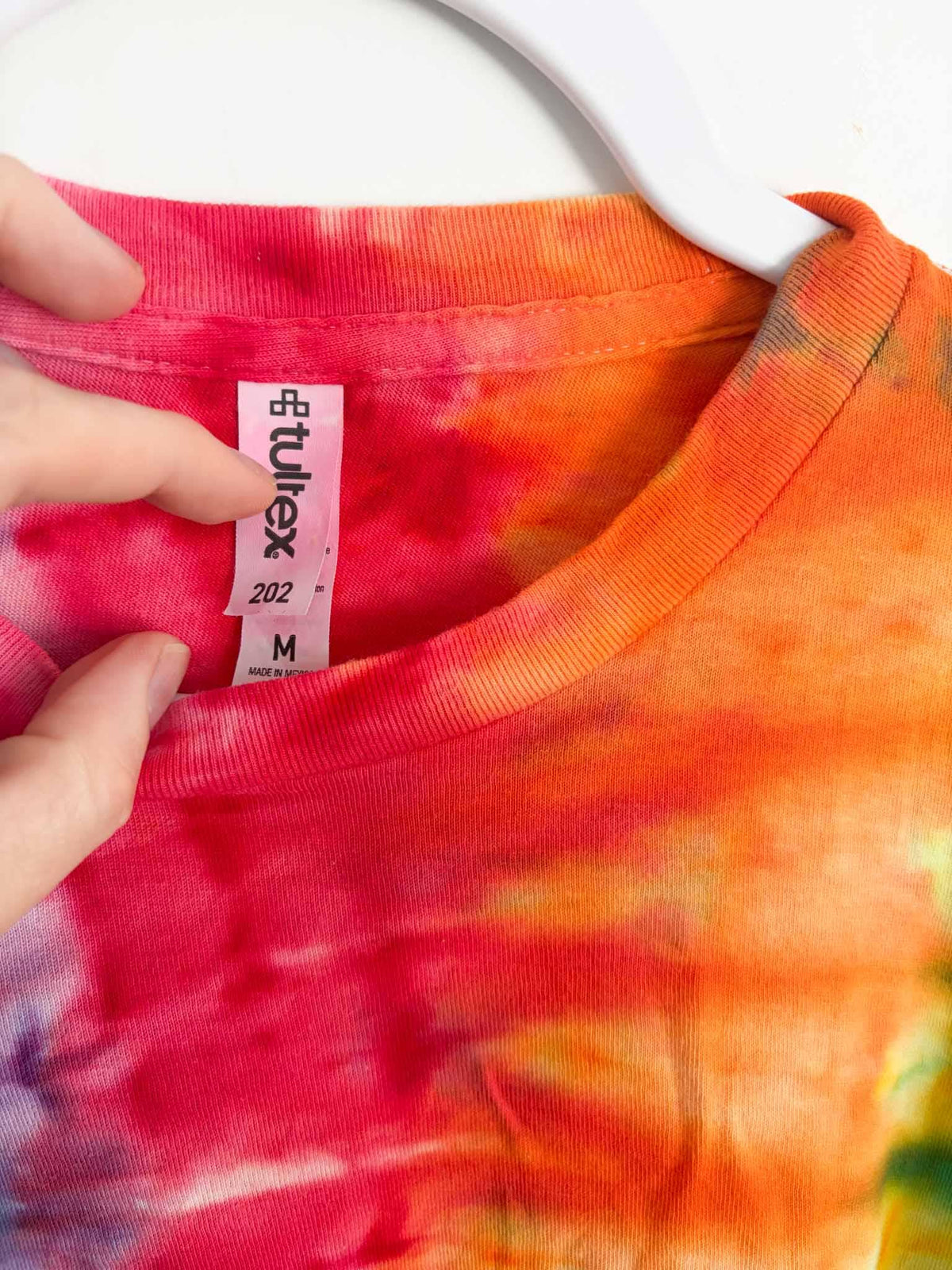 Tultex 202 M tag on rainbow spiral tie dye tee